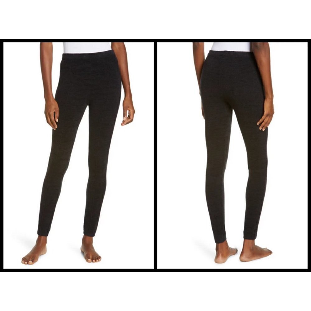 💕BAREFOOT DREAMS💕 CozyChic Ultra Lite Leggings ~ Black Large L NWT